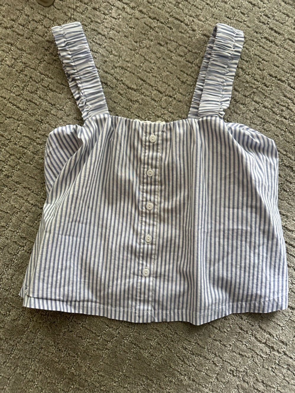 bishop + young Blue and White Striped Button-Front Top